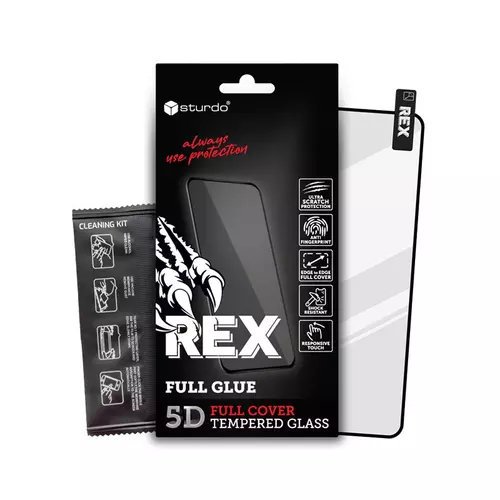 Sturdo Rex Full Glue 5D kijelzővédő üvegfólia Xiaomi Redmi 10 5G (fekete)