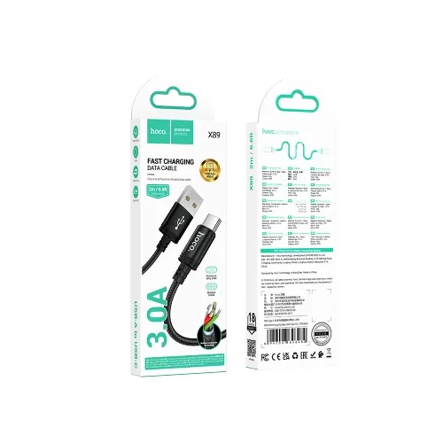 Hoco X89 Type-c  - USB adatkábel 2m (fekete)
