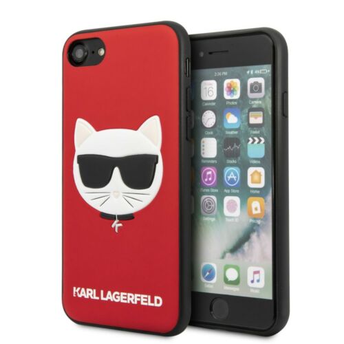 Apple iPhone 7 / 8 / SE 2020 Karl Lagerfeld Hátlapvédő Tok Piros / Fekete (KLHCI8GLRE)