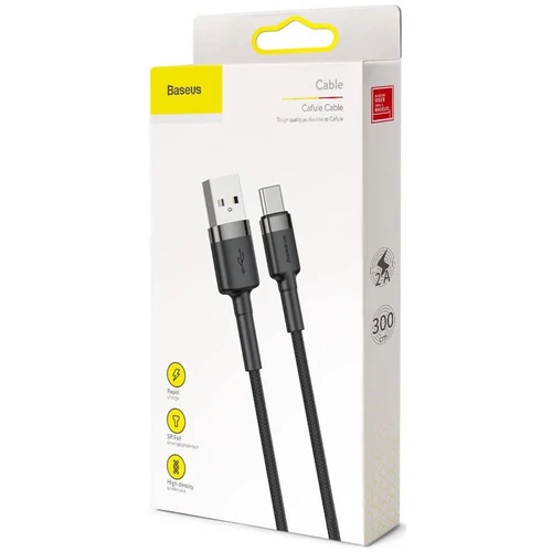 Baseus Cafule USB - Type-C szövetes adat- és töltőkábel 2A 3m (fekete)