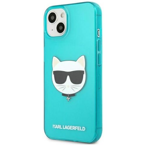 Apple iPhone 13 Karl Lagerfeld Hátlapvédő Tok Kék / Átlátszó (KLHCP13MCHTRB)