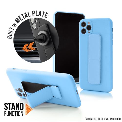 Apple iPhone 12 Pro Magnetic Stand Világoskék színű matt szilikon tok