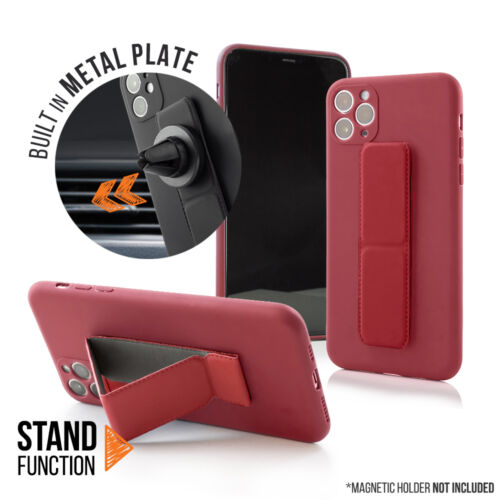 Apple iPhone 11 Pro Magnetic Stand Piros színű matt szilikon tok
