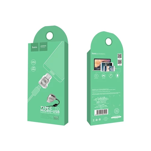 Hoco UA8 átalakító adapter Micro USB - Type-C (ezüst)