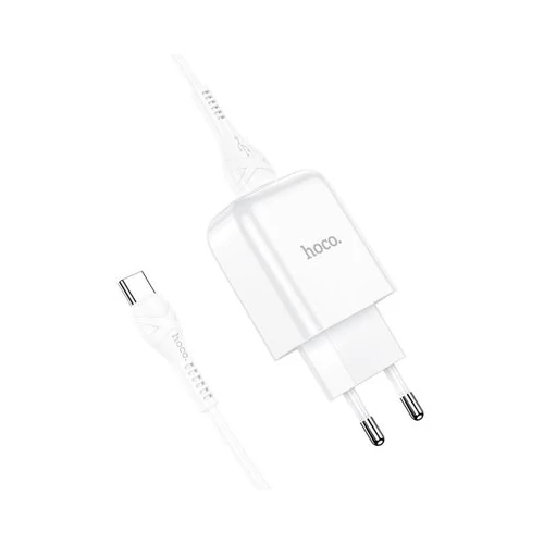 Hoco N2 hálózati töltőszett USB adapter 2.1A + Type C kábel 1m fehér