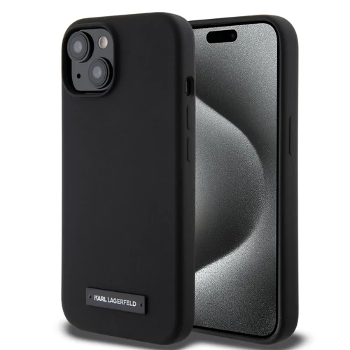 karl lagerfeld liquid silicone magsafe szilikon iphone 15 fekete telefon tok