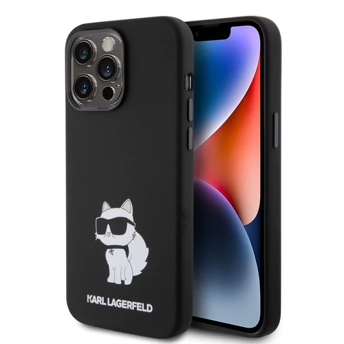 karl lagerfeld liquid silicone choupette szilikon iphone 15 pro fekete telefon tok