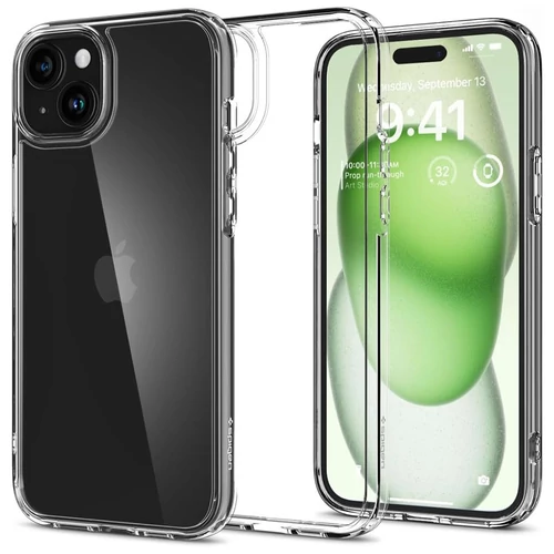 Spigen Ultra Hybrid szilikon iPhone 15 Plus tok átlátszó
